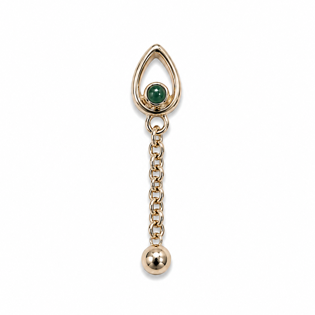 14K Gold Threadless Dangle Top