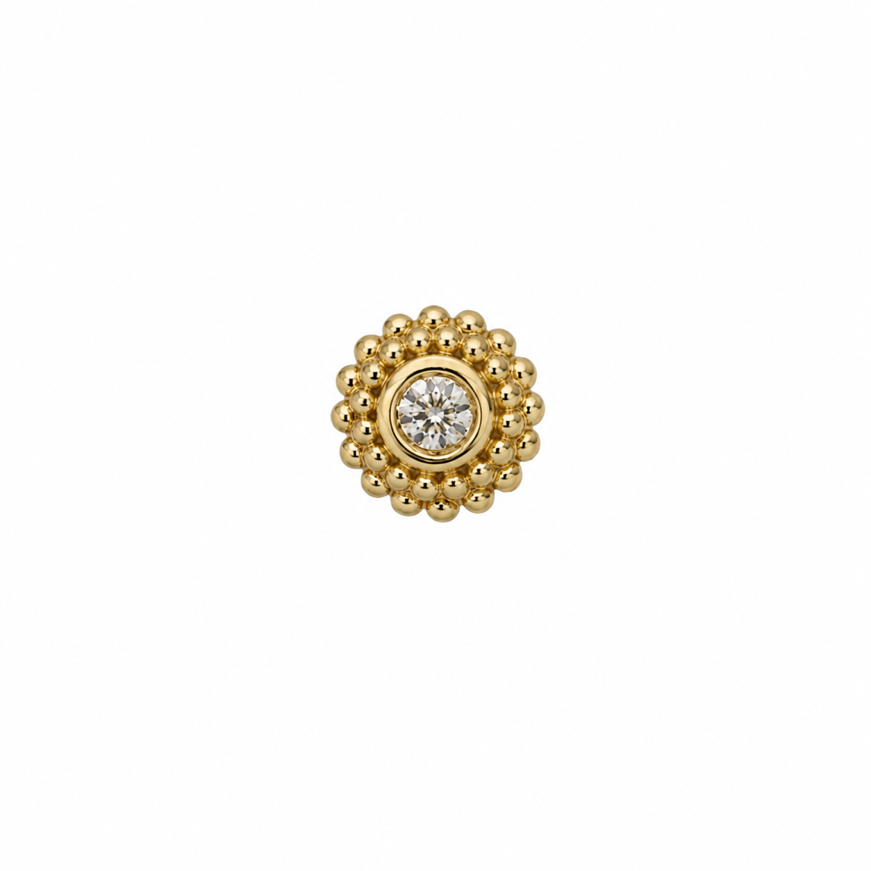 14K Gold Threadless Jeweled Top