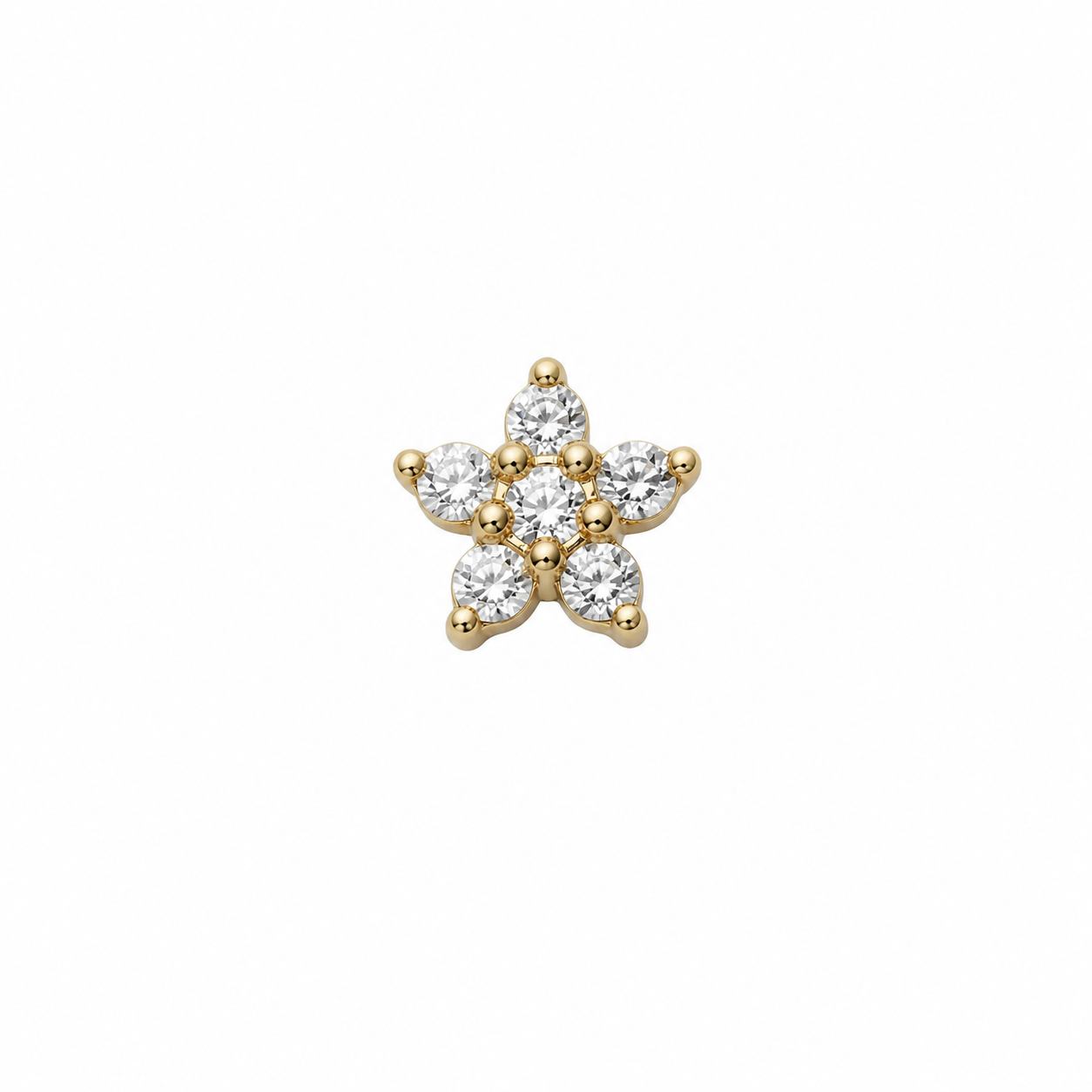 14K Gold Threadless Jeweled Top