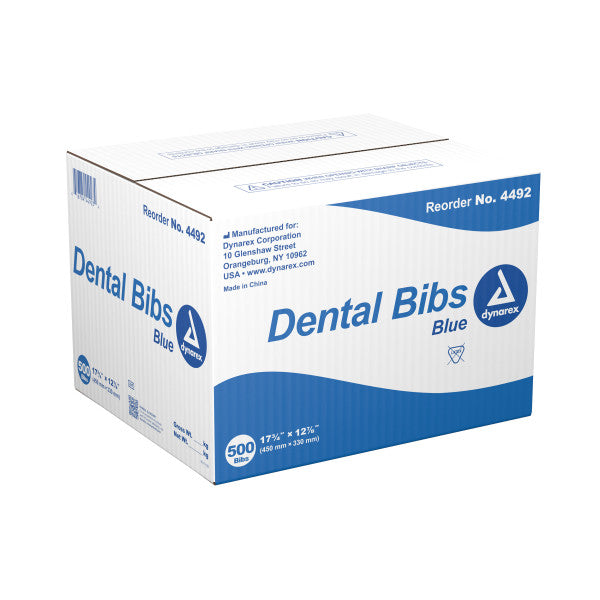 Dynarex Dental Bibs Blue – 500pc Box