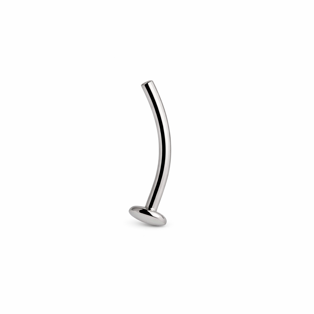 14G Titanium Internally Threaded Floating Navel Curved Post with fixed disc