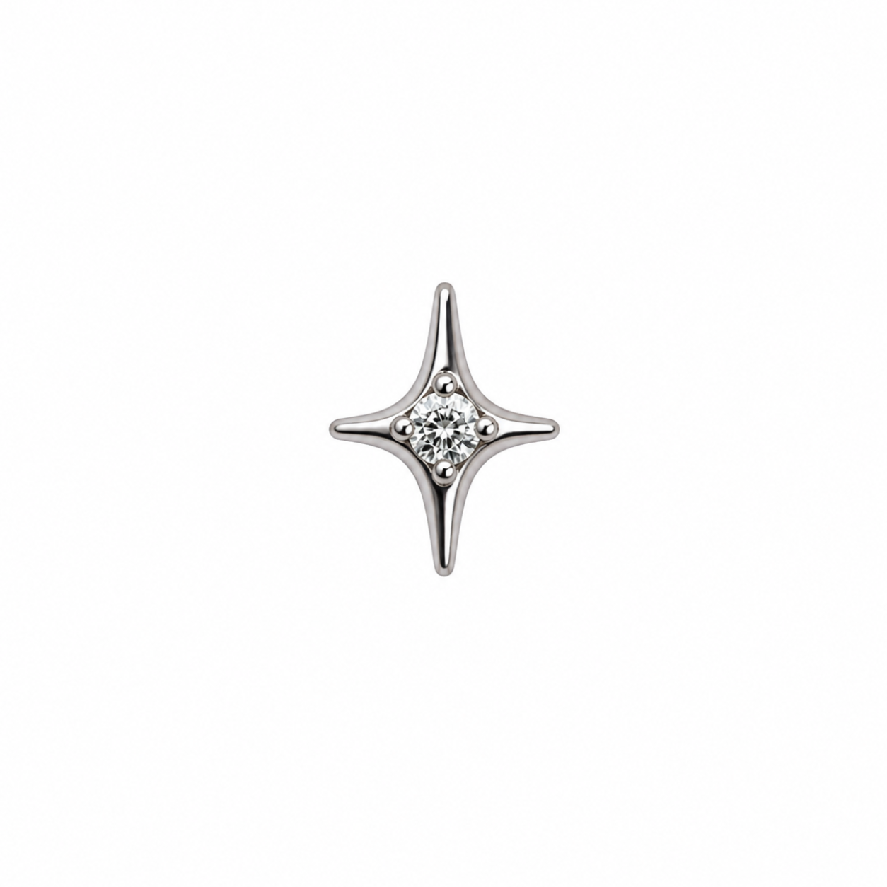 Titanium Threadless Top - Sparkle Star Cler Gem
