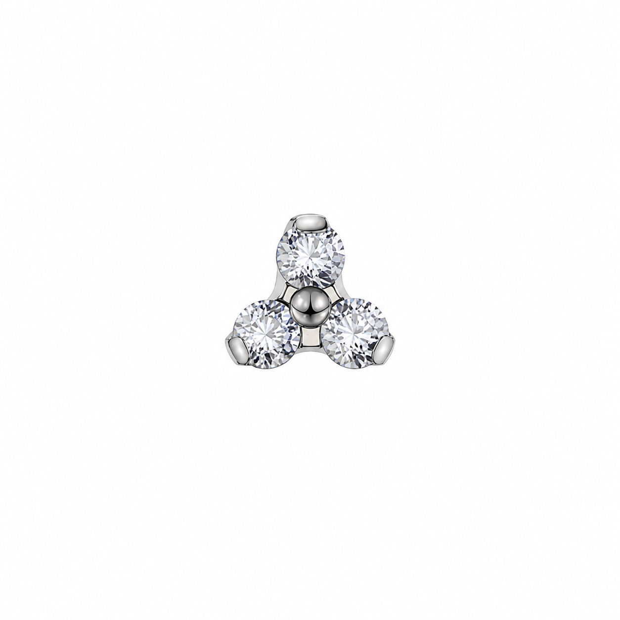 Titanium Threadless Trinity End - Clear