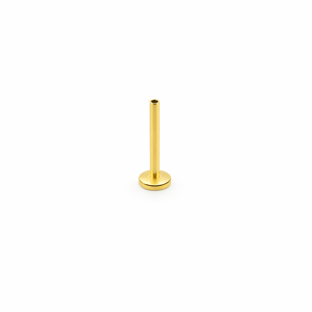 18G Gold PVD Titanium Threadless Flatback Labret Pin