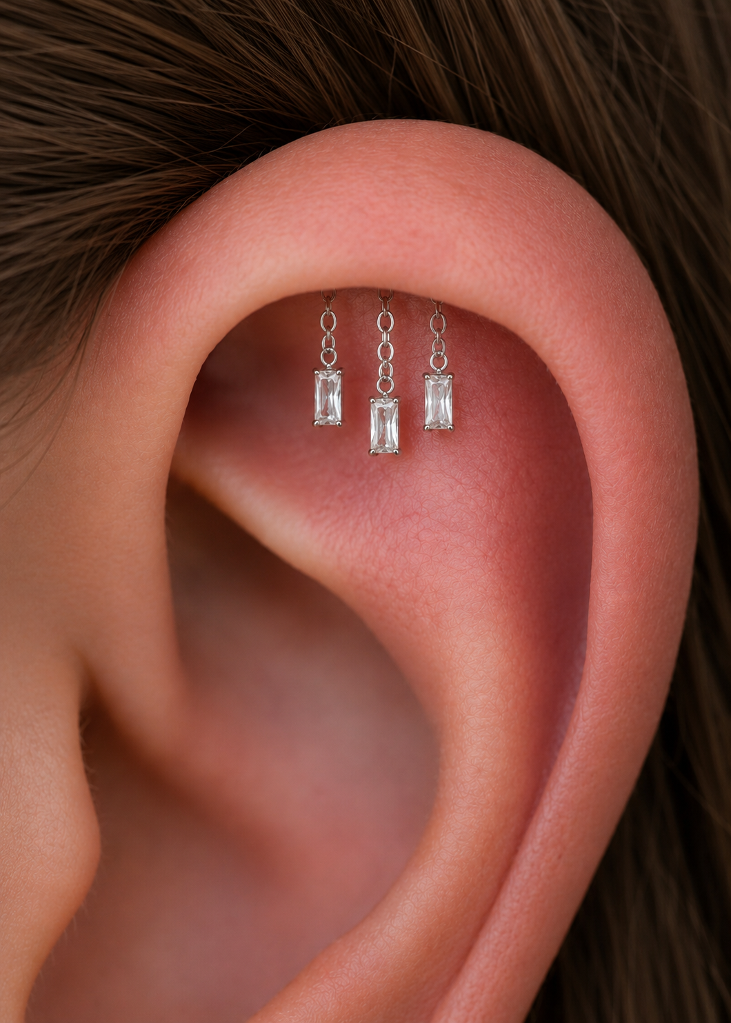 Titanium Threadless Hidden Helix Curved Bar Top