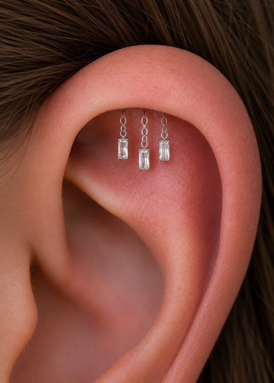 Titanium Threadless Hidden Helix Curved Bar Top