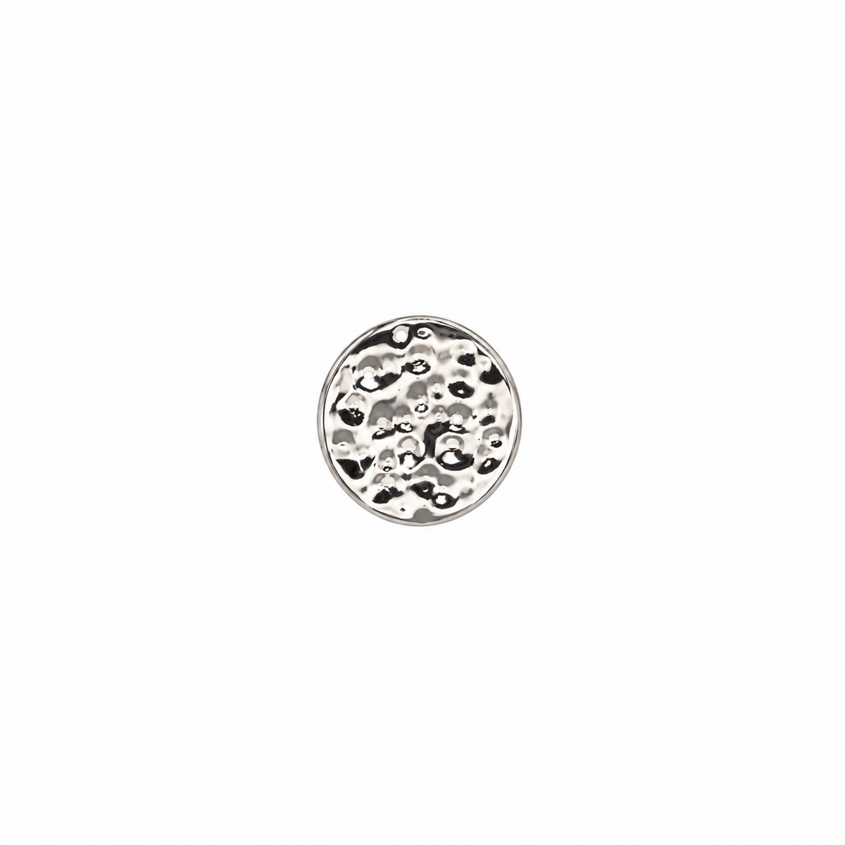 Titanium Threadless Top - Hammered Disc 3mm