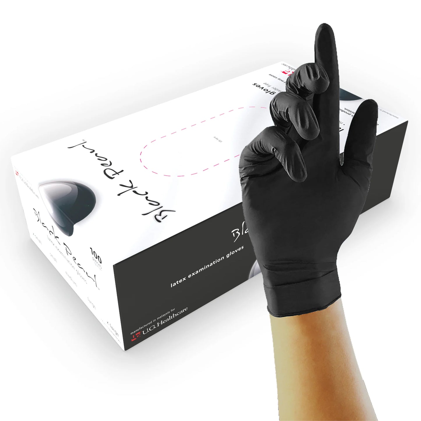 Black Pearl Medical Latex Gloves 100pc Box
