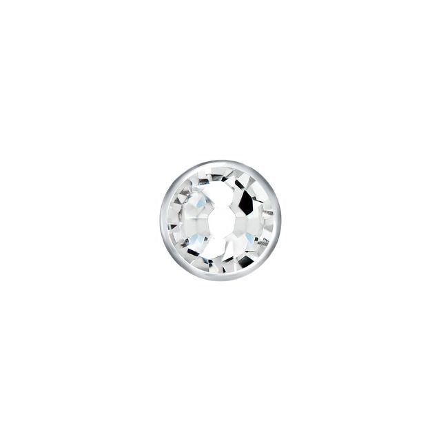14G Titanium Internally Threaded Bezel Set Swarovski Disc End