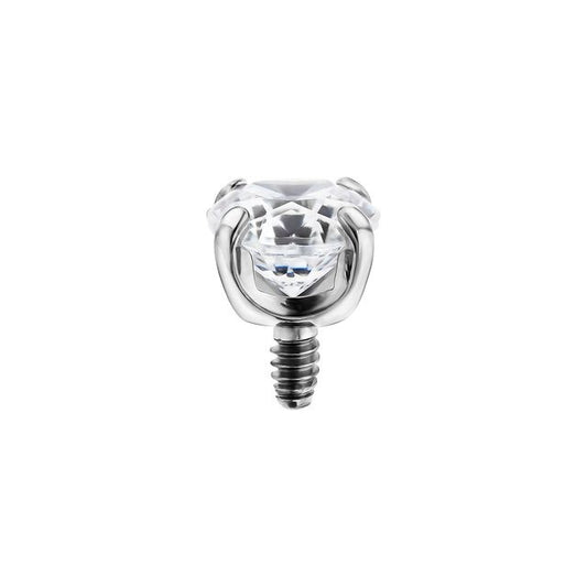 16G Titanium Internally Threaded Four Prong Set End