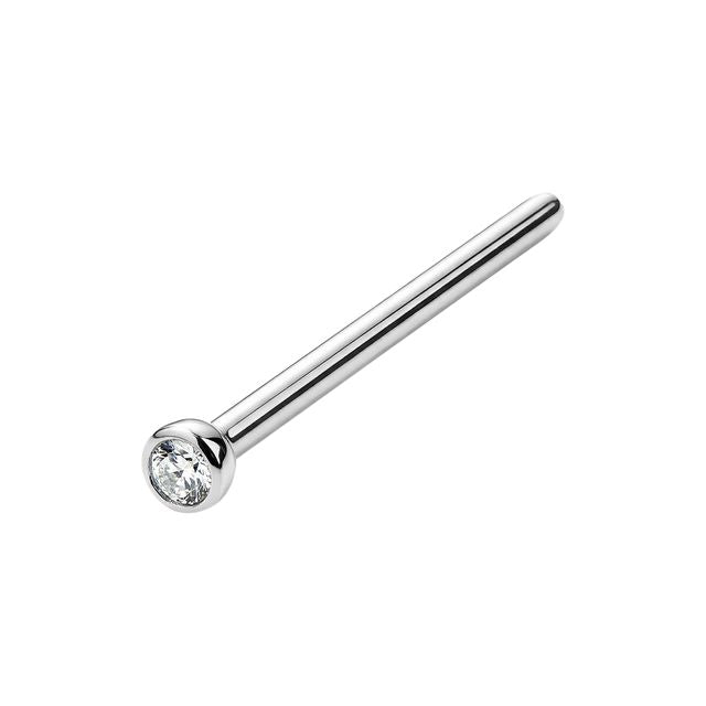 18G Titanium Straight Jeweled Nose Stud