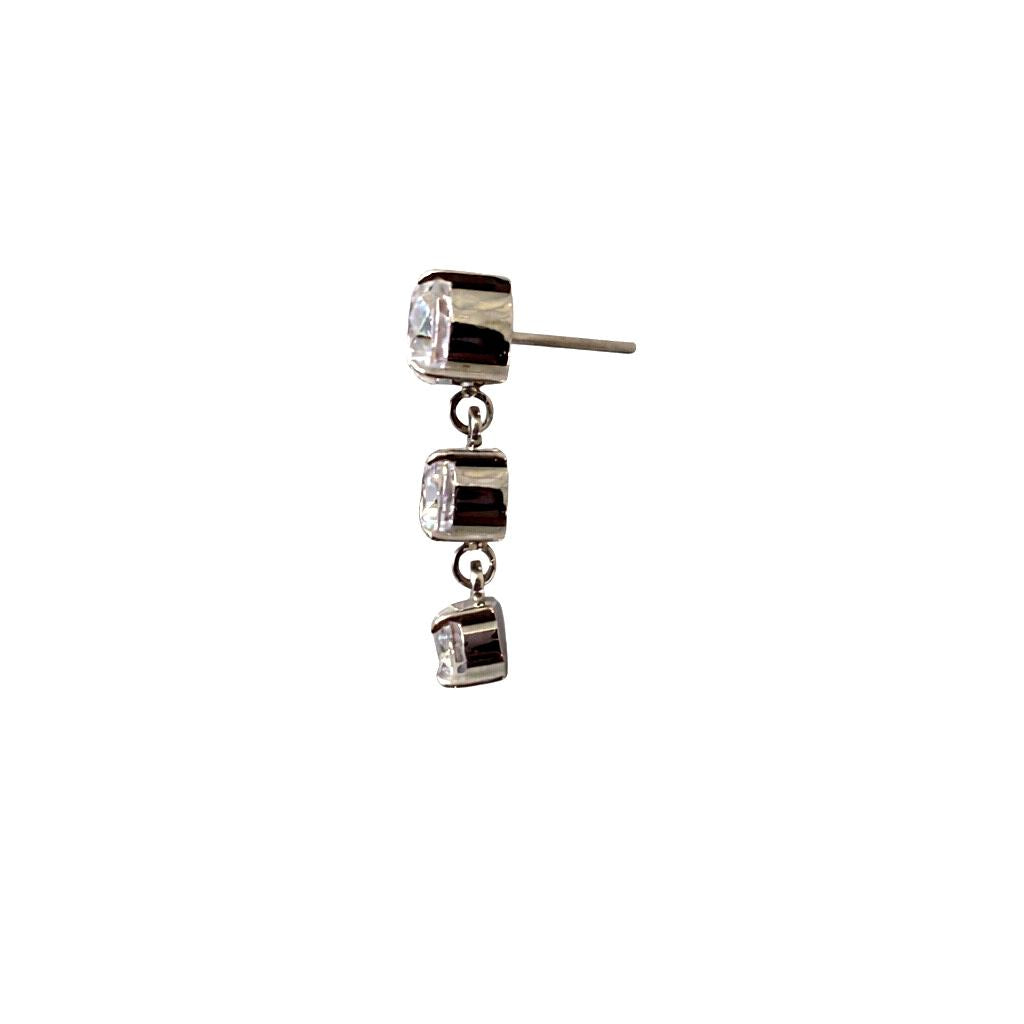 Titanium Threadless Dangle 3 Prong Top - 5/4/3mm Clear