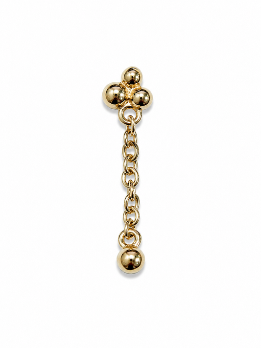 14K Gold Threadless Dangle Top