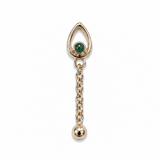 14K Gold Threadless Dangle Top