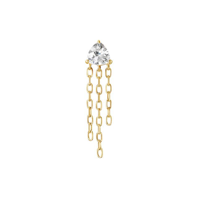 14K Gold Threadless Dangle Top