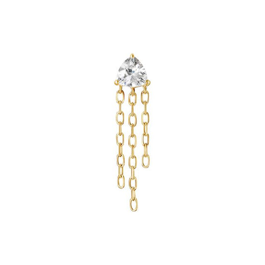 14K Gold Threadless Dangle Top