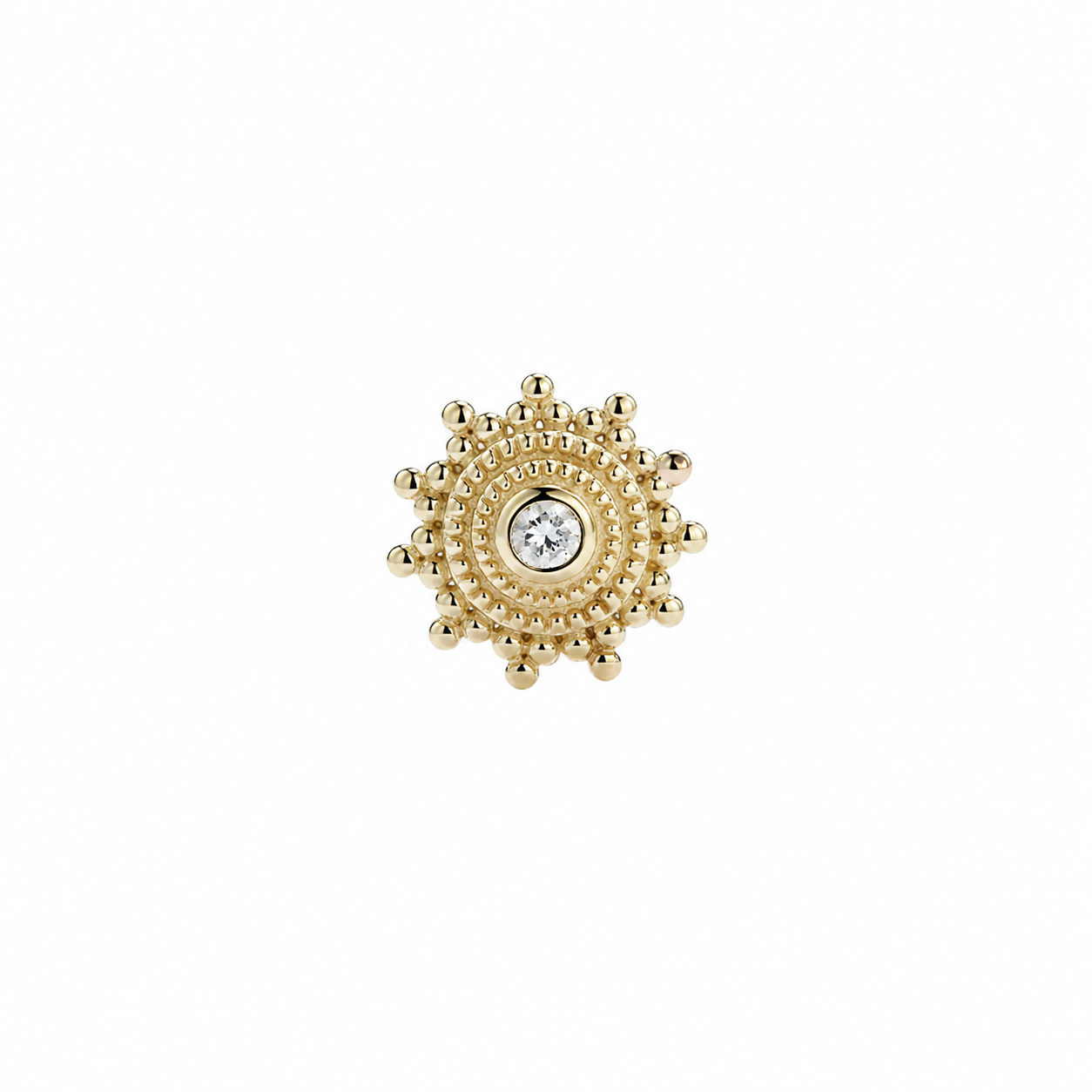 14K Gold Threadless Jeweled Top