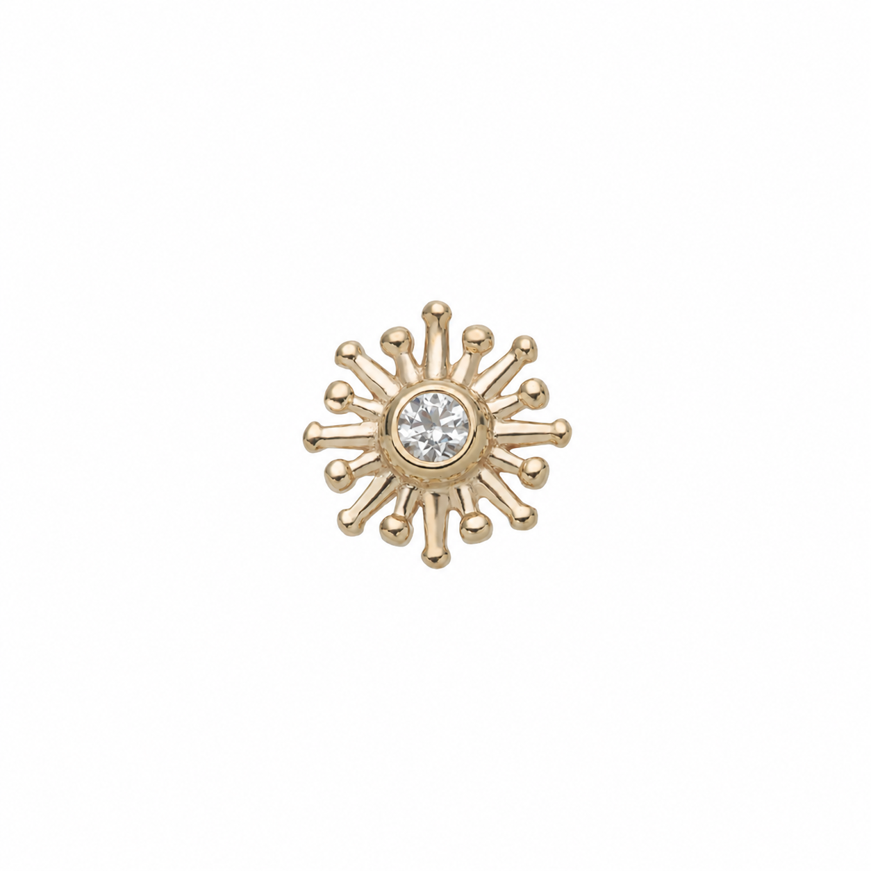 14K Gold Threadless Jeweled Top