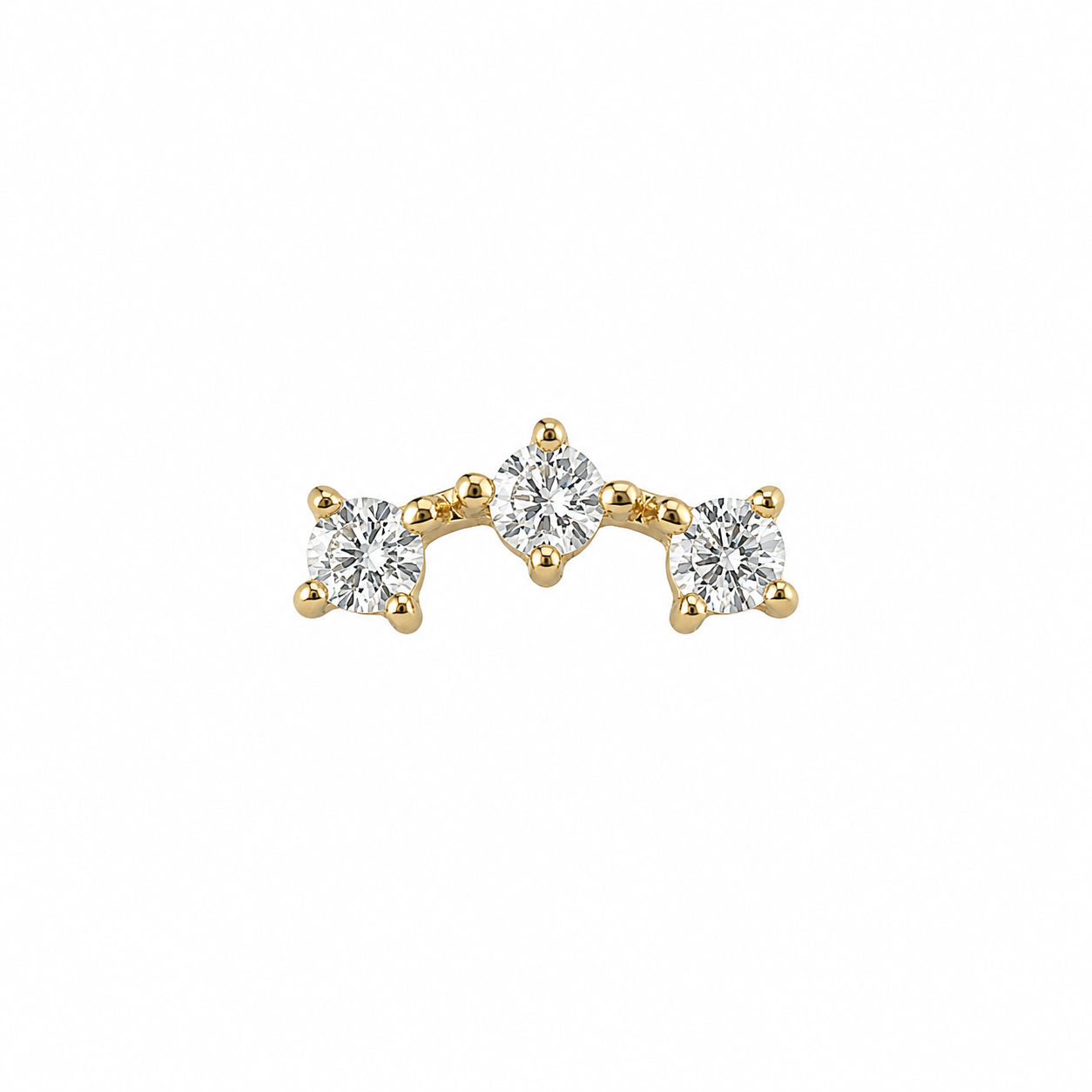 14K Gold Threadless Jeweled Top