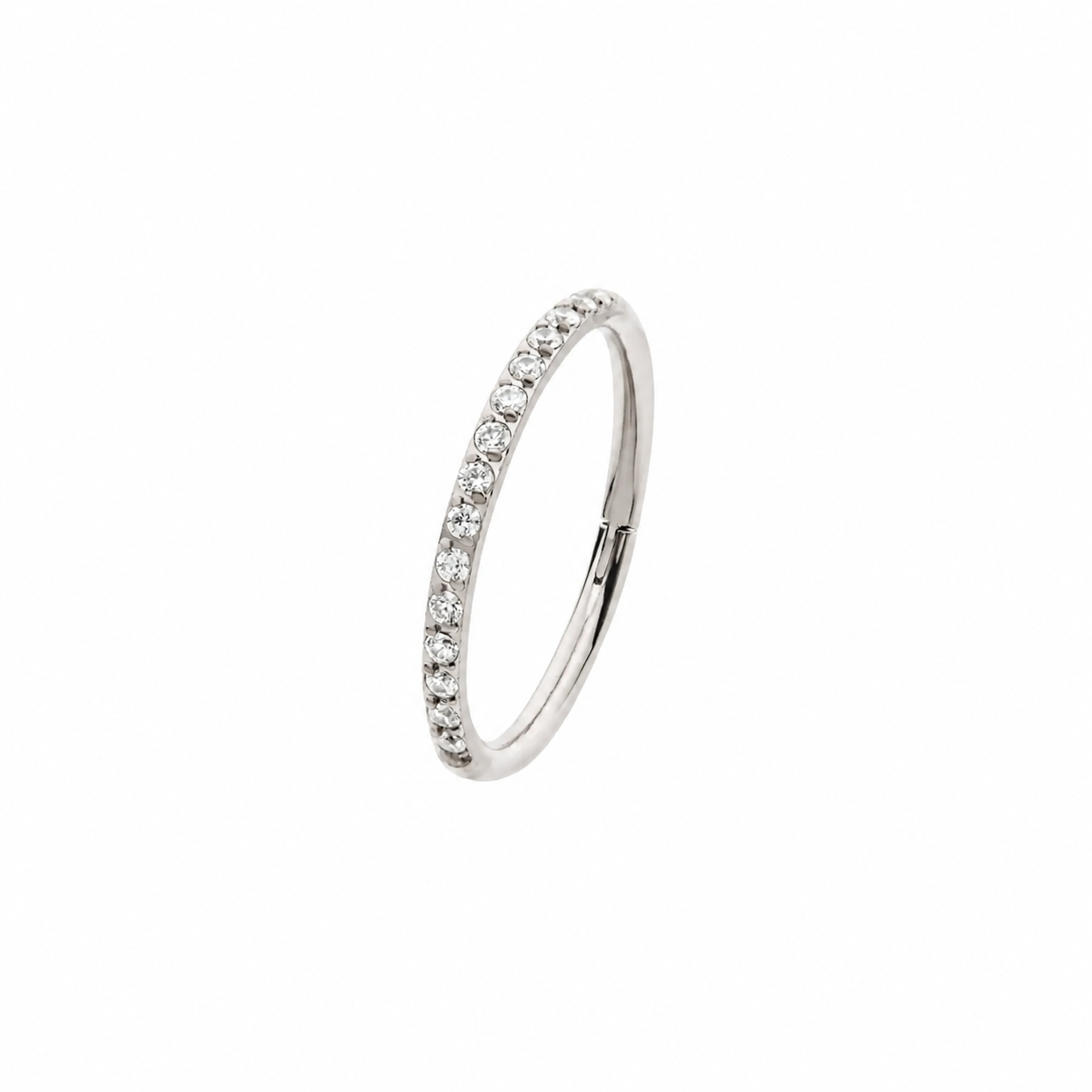 18G Titanium Jeweled Hinged Ring