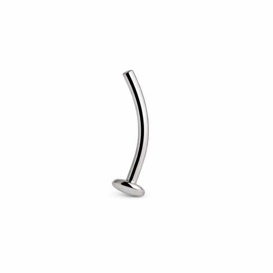 14G Titanium Internally Threaded Floating Navel Curved Post with fixed disc