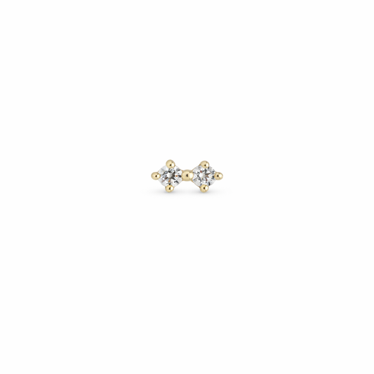 14K Gold Threadless Jeweled Top - Double prong