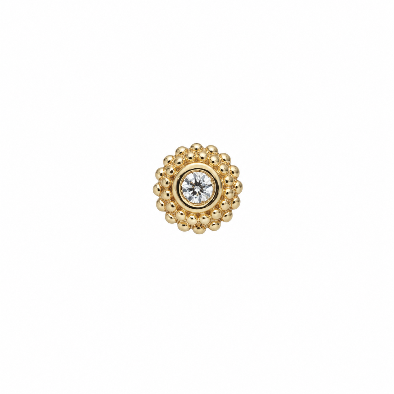 14K Gold Threadless Jeweled Top