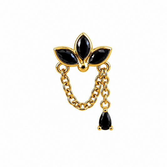 14K Gold Threadless Dangle Top