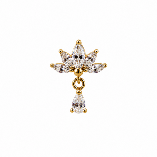 14K Gold Threadless Dangle Top