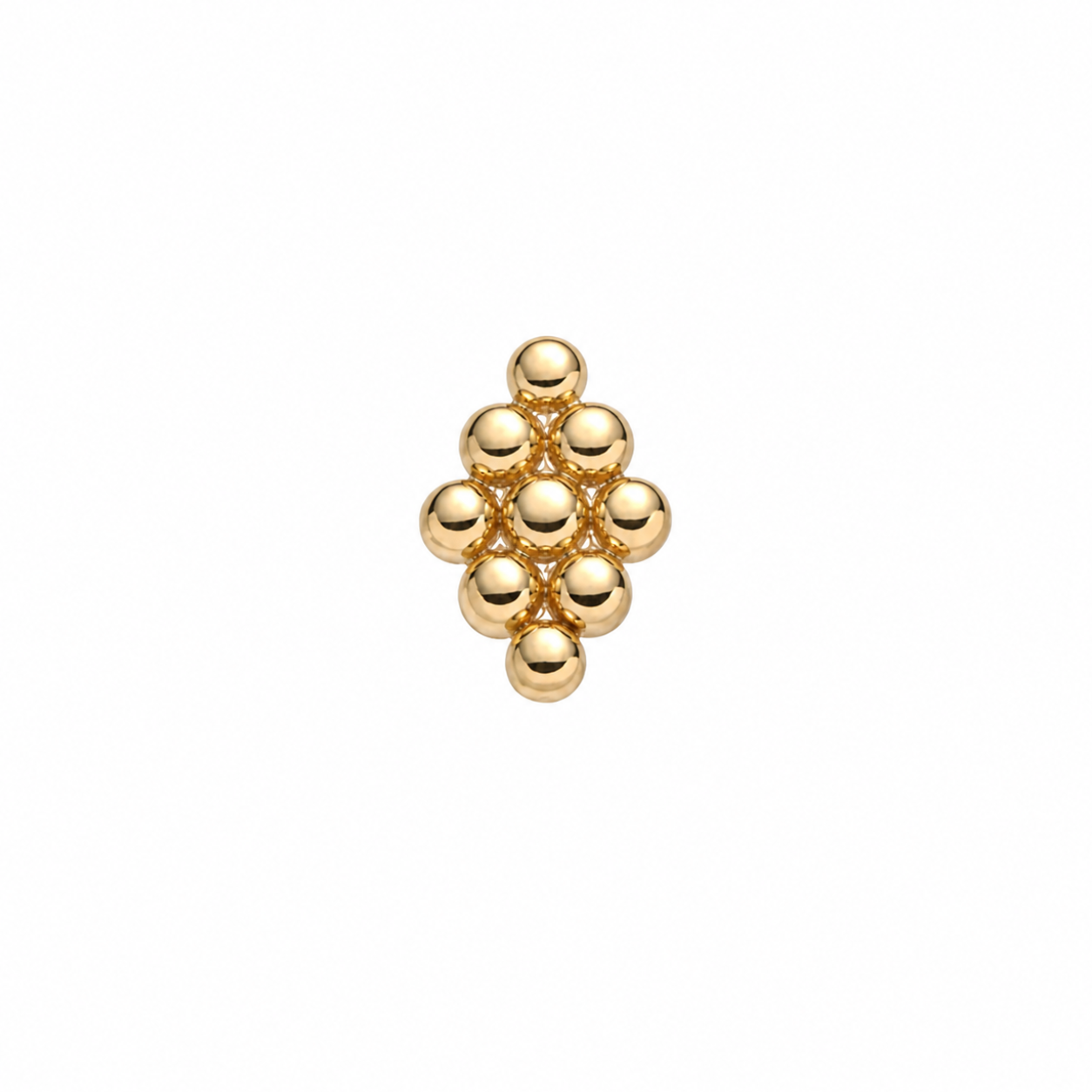 14K Gold Threadless Top - Beads