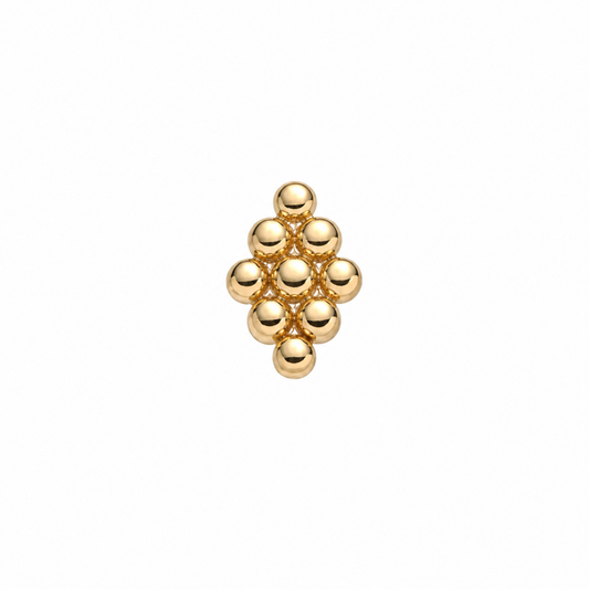 14K Gold Threadless Top - Beads
