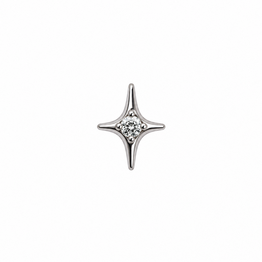 Titanium Threadless Top - Sparkle Star Cler Gem