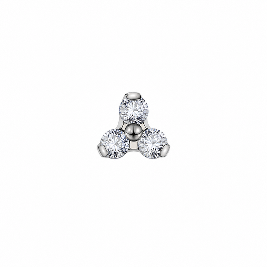 Titanium Threadless Trinity End - Clear