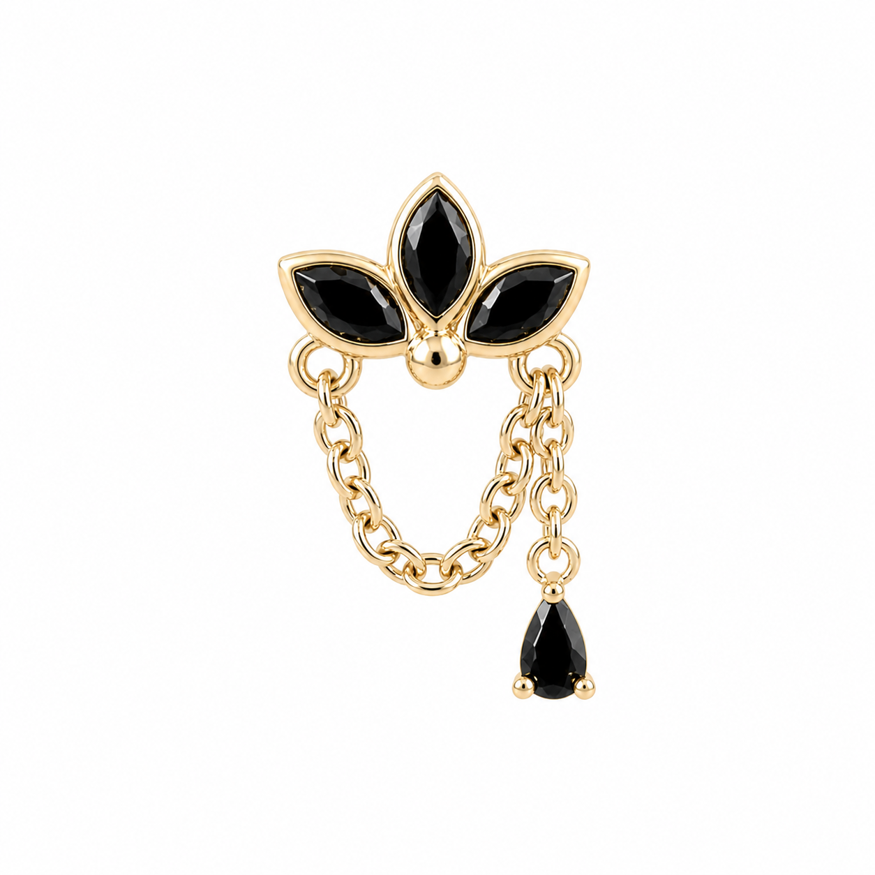 14K Gold Threadless Dangle Top