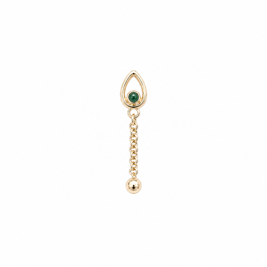 14K Gold Threadless Dangle Top