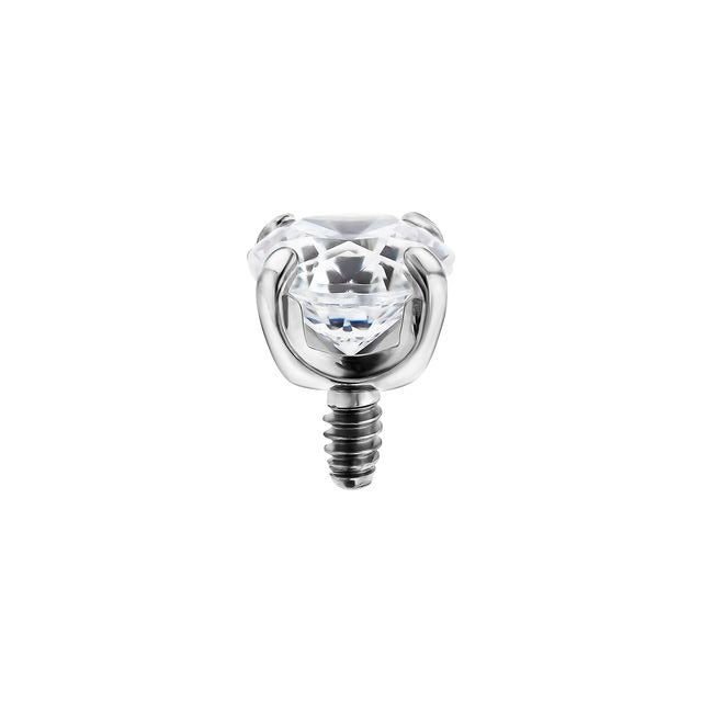 16G Titanium Internally Threaded Four Prong Set End