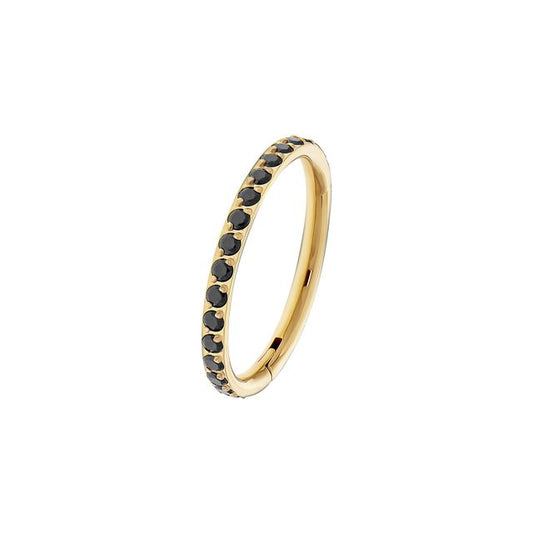 Gold PVD Titanium Jeweled Hinged Ring