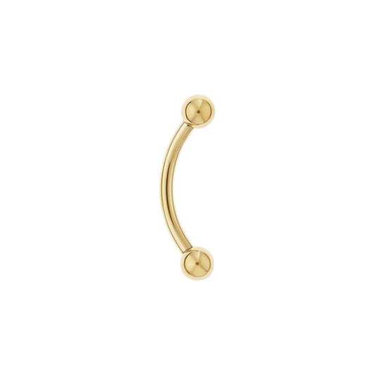 16G Gold PVD Titanium Internally Threaded Curved Barbell